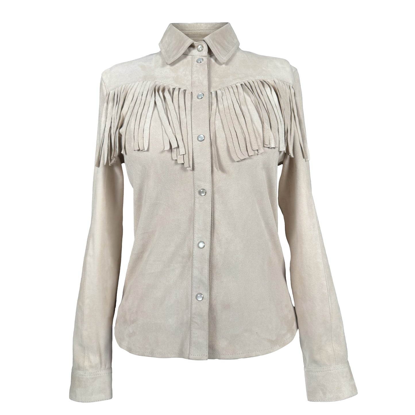 Western Fringe Suede Shirt